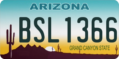 AZ license plate BSL1366