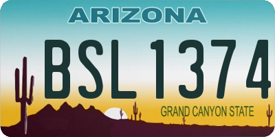 AZ license plate BSL1374