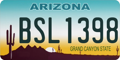 AZ license plate BSL1398