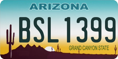 AZ license plate BSL1399