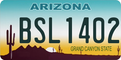 AZ license plate BSL1402