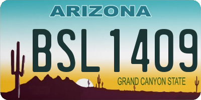 AZ license plate BSL1409