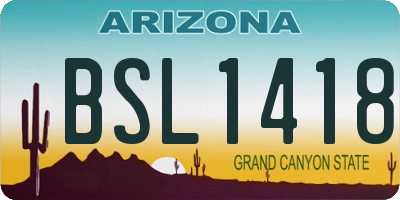AZ license plate BSL1418