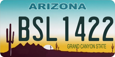 AZ license plate BSL1422
