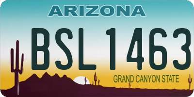 AZ license plate BSL1463