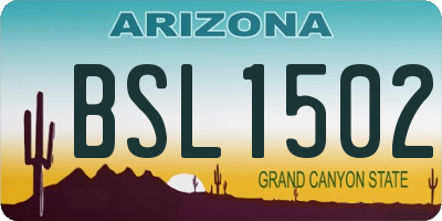 AZ license plate BSL1502