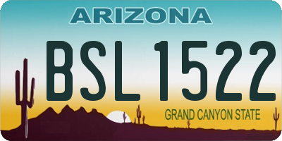 AZ license plate BSL1522