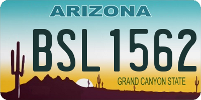 AZ license plate BSL1562