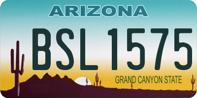 AZ license plate BSL1575