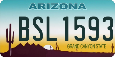 AZ license plate BSL1593