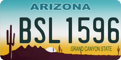 AZ license plate BSL1596
