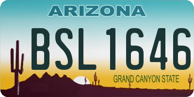 AZ license plate BSL1646