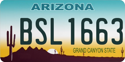 AZ license plate BSL1663