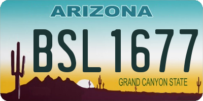 AZ license plate BSL1677