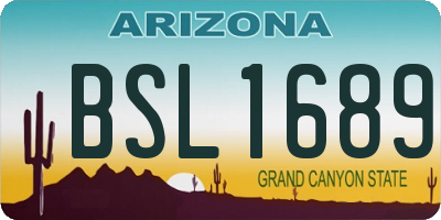 AZ license plate BSL1689
