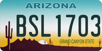 AZ license plate BSL1703