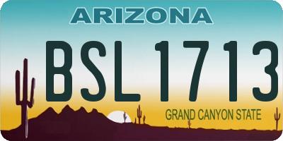 AZ license plate BSL1713
