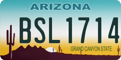 AZ license plate BSL1714