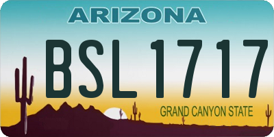 AZ license plate BSL1717