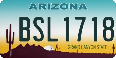 AZ license plate BSL1718