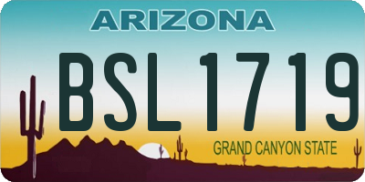 AZ license plate BSL1719