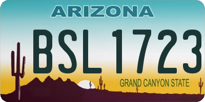 AZ license plate BSL1723
