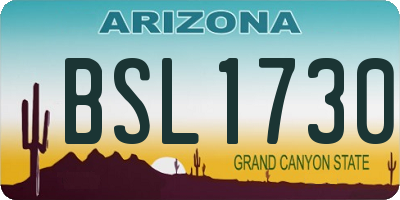 AZ license plate BSL1730