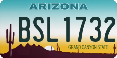 AZ license plate BSL1732