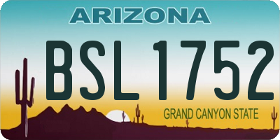 AZ license plate BSL1752