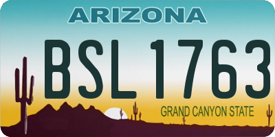 AZ license plate BSL1763