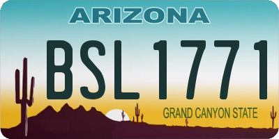AZ license plate BSL1771
