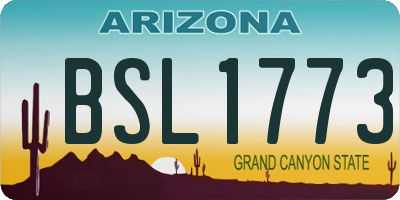 AZ license plate BSL1773