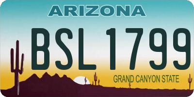 AZ license plate BSL1799