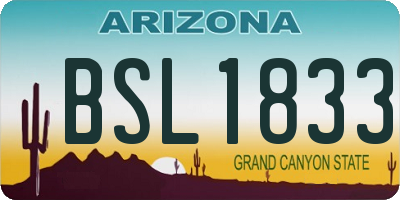 AZ license plate BSL1833
