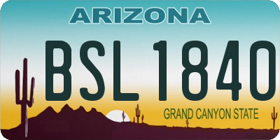 AZ license plate BSL1840
