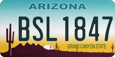 AZ license plate BSL1847