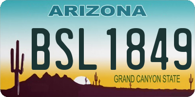 AZ license plate BSL1849