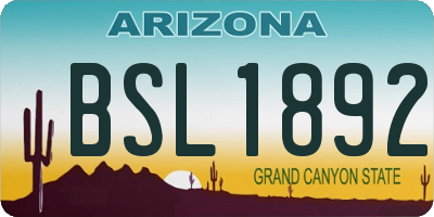 AZ license plate BSL1892