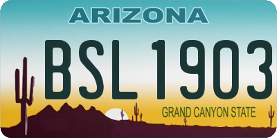 AZ license plate BSL1903