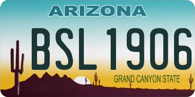 AZ license plate BSL1906