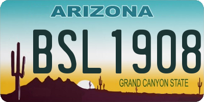 AZ license plate BSL1908