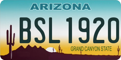 AZ license plate BSL1920