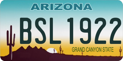 AZ license plate BSL1922