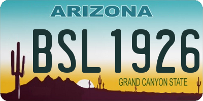 AZ license plate BSL1926