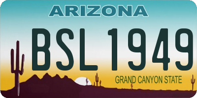 AZ license plate BSL1949
