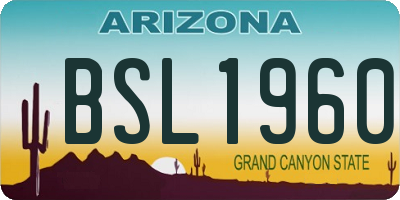 AZ license plate BSL1960