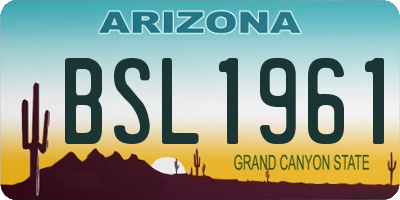 AZ license plate BSL1961