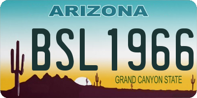 AZ license plate BSL1966