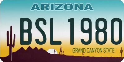 AZ license plate BSL1980