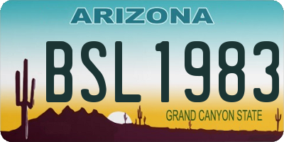 AZ license plate BSL1983